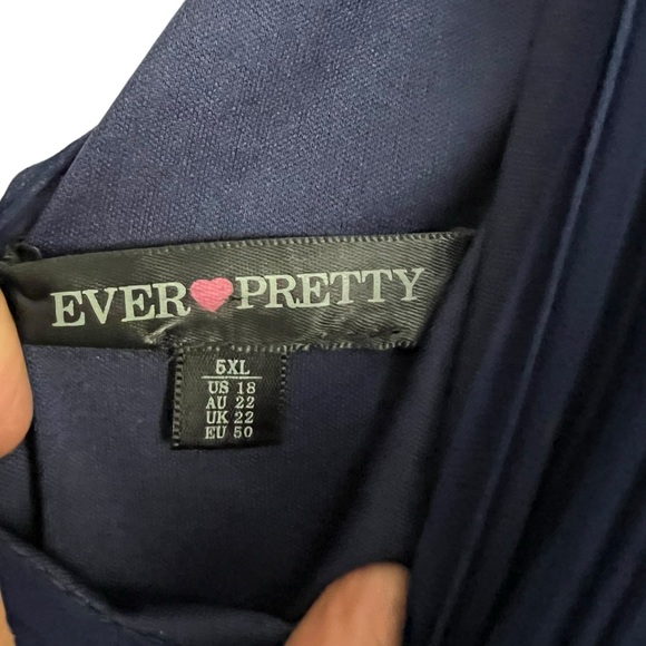 Ever Pretty Blue V Neck Short Sleeve Long Evening Dress Gown Size 18 NWT - Picture 3 of 8